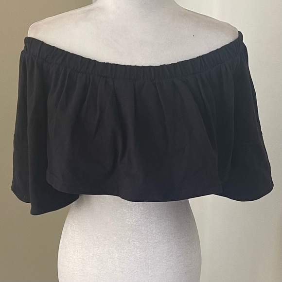 Free People Beach Lazy Crop Top Flounce Off Shoulder - Picture 5 of 9